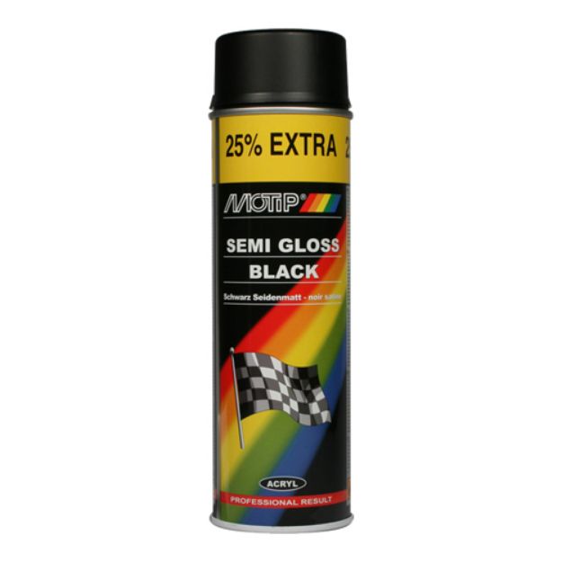 Picture of Motip Satin Black Paint 500ml Spray