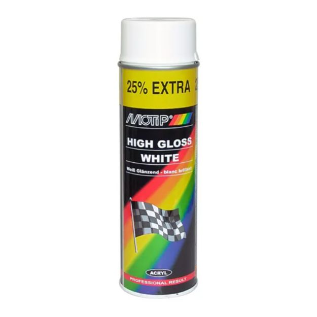 Picture of Motip Gloss White Paint 500ml Spray