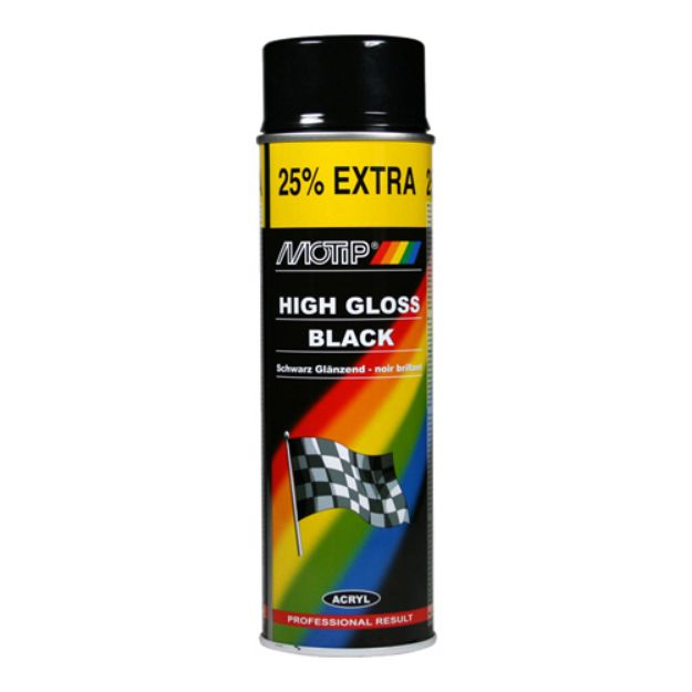 Picture of Motip Gloss Black Paint 500ml Spray