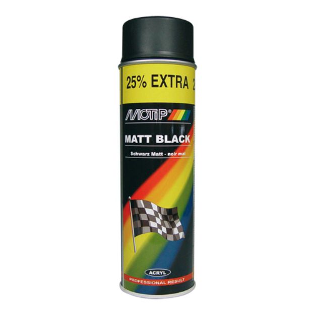 Picture of Motip Matt Black Spray Paint 500ml Spray